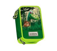 PRESTIGE & DELUXE Estuche escolar The Good Dinosaur completo 3 pisos verde + regalo llavero silbato y bolígrafo multicolor