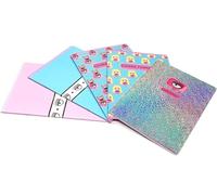 PRESTIGE & DELUXE Ferragni - Juego de 6 cuadernos Chiara de rayas con margen de rayas C - Formato A4 21 x 29,7 cm para la escuela + llavero de lentejuelas de regalo