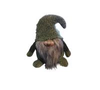 PRESTIGE & DELUXE Gnomo duende del bosque verde de tela para decoración H 30 cm - Adornos para casa ambientes idea regalo