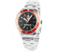 PRESTIGE & DELUXE Lowell Milan Gent Bracc - Reloj de pulsera para hombre, correa de acero inoxidable, esfera de 41 mm, en caja oficial + llavero de fútbol