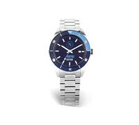 PRESTIGE & DELUXE Lowell Napoli - Reloj de pulsera para hombre con correa de acero inoxidable y esfera de 41 mm en embalaje oficial + llavero del equipo