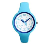 PRESTIGE & DELUXE Lowell One Kid - Reloj de pulsera unisex con correa azul y esfera de 34 mm blanca + llavero de fútbol, multicolor, piccolo