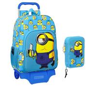 PRESTIGE & DELUXE Mini0ns - Mochila desmontable redonda organizada de 42 cm para la escuela + estuche de 2 pisos completo, multicolor, standard, Clásico