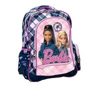 PRESTIGE & DELUXE Mochila escolar compatible con Barbie & Friends Redonda 3 compartimentos cremallera - Correas y respaldo acolchados - para niños primaria secundaria, multicolor, Talla única, Trolley