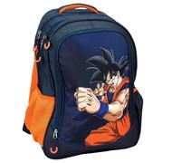 PRESTIGE & DELUXE Mochila escolar compatible con Dragonball redonda 3 compartimentos cremallera para niños primaria secundaria + kit bolígrafos