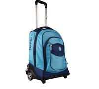 PRESTIGE & DELUXE Mochila escolar Napoli azul doble compartimento con bufanda del fan + llavero equipo fútbol