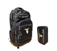 PRESTIGE & DELUXE Mochila Escolar Niña SS Lacio oficial + estuche de 3 pisos, llavero silbato + 10 bolígrafos de colores, multicolor, Trolley, Mochilas Escolares