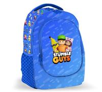 PRESTIGE & DELUXE Mochila escolar Stumble Guys redonda 3 compartimentos + 7 bolígrafos borrables y llavero personaje, multicolor, standard, Mochila