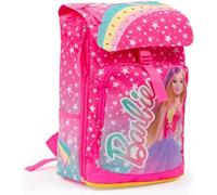 PRESTIGE & DELUXE Mochila extensible compatible con Barbie - Respaldo y correas acolchadas Dim. 29 x 40 x 13 (+9) para escuela primaria secundaria + Bolígrafo sirenas y llavero lentejuelas,