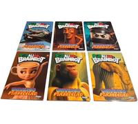 PRESTIGE & DELUXE Pack 6 Cuadernos Skifidol Brainrot cuadriculados 5 mm con margen - Cuadro Q - Formato A4 21 x 29,7 cm para la escuela + llavero silbato
