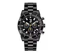 PRESTIGE & DELUXE Reloj de pulsera para hombre Lowell Juventu Chrono Gent negro con correa de acero inoxidable - Esfera 39 mm en caja oficial + llavero fútbol, multicolor, piccolo