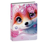 PRESTIGE & DELUXE Seven SJ Girl - Agenda escolar para niña, línea Animal Dolce Zorro, 2025-2026, fechado F.to Standard 20 x 15 cm + llavero lentejuelas y bolígrafo multicolor