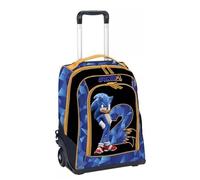 PRESTIGE & DELUXE Sonic 2 - Mochila escolar con carrito + reloj digital Sonic y 7 bolígrafos borrables, multicolor, talla unica