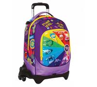 PRESTIGE & DELUXE Trolley escolar Jack 3 ruedas desmontable Inside Out 2 Universal Mood, 3 en 1 para escuela primaria niña + 7 bolígrafos borrables y llavero lentejuelas