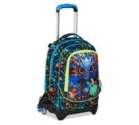 PRESTIGE & DELUXE Trolley escolar Jack 3 ruedas desmontable Led Look Dragón, 3 en 1 para escuela primaria niño + 7 bolígrafos borrables y llavero silbato