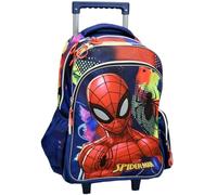 PRESTIGE & DELUXE Trolley Mochila compatible con Spiderman Hombre Araña escuela primaria secundaria + 7 bolígrafos borrables