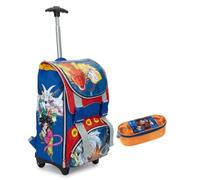 PRESTIGE & DELUXE Trolley Mochila escolar compatible con Dragon Ball Multicolor para niños primaria media 2 compartimentos - Correas acolchadas + Estuche Zip + Set escritura