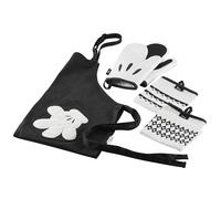 Prestige Disney - Juego de 2 manteles de Cocina monocromáticos, Delantal y Guantes de Horno con paño de Cocina, Color Blanco y Negro