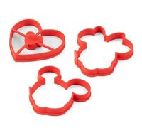 PRESTIGE Disney - Juego de 3 moldes de silicona para panqueques, color rojo