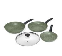 Prestige - Eco Friendly Cookware Set - Plant Based Non Stick - Recycled and Recyclable - PFOA Free - Induction - Set of 3 plus bonus lid