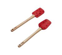 Prestige Juego de 2 espátulas de silicona para hornear con Mickey Mouse de Disney con asas de madera, cuchara y espátula para sartenes antiadherentes, 29 cm