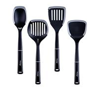 Prestige Juego de 4 utensilios de cocina 2 en 1 con bordes de silicona antiarañazos, resistentes al calor