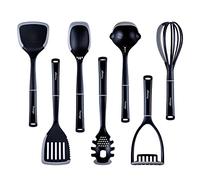 Prestige Juego de 7 utensilios de cocina 2 en 1 con bordes de silicona antiarañazos, resistentes al calor