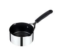 Prestige Made To Last - Sartén de acero inoxidable con borde vertedor de 14 cm, antiadherente, apta para inducción, con asas de silicona de fácil agarre, apta para lavavajillas, color plateado