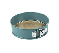 Prestige Nadiya - Moldes de acero para hornear de 23 cm, antiadherentes, redondos, aptos para lavavajillas, color verde azulado y dorado