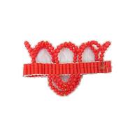 PrestigeApplause Jewels - Gorra tradicional de corona Edo con cuentas rojas, tocado de novia africana para ceremonias (Reino Unido, Alpha, talla única, naranja 3)