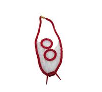 PrestigeApplause Juego de collar y pulsera tradicional africano Edo Igbo con cuentas de coral blanco, diseño de colmillo de elefante, joyería de boda nigeriana para hombres, novio, fiesta, boda, talla
