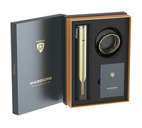 Prestigio Maggiore Sacacorchos eléctrico - Abrebotellas de vino premium con base de carga - Cortador de láminas integrado - Se envía en caja de regalo de alta calidad - Negro