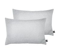 Prestigious Textiles Cojines Camber Twin Pack Rellenos de Pluma, Plata de Ley, 40 x 60cm, 2