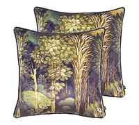 Prestigious Textiles Cojines llenos de poliéster del Paquete Doble del Bosque Prohibido, Ébano, 55 x 55cm, 2