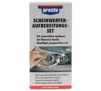 Presto Kit de preparación de faros 365171 | Kit completo de tratamiento de faros delanteros para eliminar arañazos y protección UV, incluye abrillantador para una visión