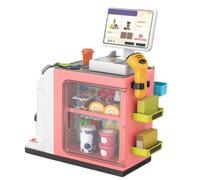 Pretend Grocery Store Counter, Realistic Kids Supermarket Play Checkout Station, Cartoon Shopping Counter Toy, Educational Role Play for Promotes Social Skills, Imaginative Fun Boys and Girls