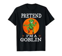 Pretend I'm A Goblin Funny Cartoon Halloween Costume Camiseta gráfica económica, Hombre, Negro, S