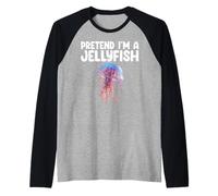 Pretend I'm A Jellyfish Kids Men Women Costume Camiseta Manga Raglan