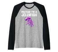 Pretend I'm A Jellyfish Kids Men Women Costume Camiseta Manga Raglan
