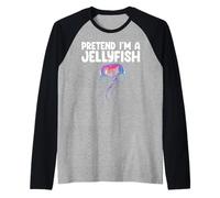Pretend I'm A Jellyfish Kids Men Women Costume Camiseta Manga Raglan
