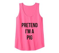 Pretend I'm a Pig Shirt Adult Costume Halloween Pink Camiseta sin Mangas