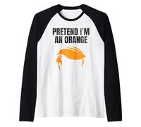 Pretend I'm An Orange Lazy Costume Trump Orange Hair Camiseta Manga Raglan