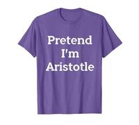 Pretend I'm Aristotle Costume Party Funny Greek Halloween Camiseta, Hombre, Morado Jaspeado, M