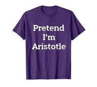Pretend I'm Aristotle Costume Party Funny Greek Halloween Camiseta, Hombre, Morado, L