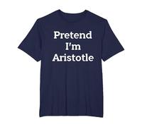 Pretend I'm Aristotle Costume Party Funny Greek Halloween Camiseta, Hombre Tallas Grandes, Azul Marino, 2X Alto