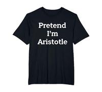 Pretend I'm Aristotle Costume Party Funny Greek Halloween Camiseta, Hombre Tallas Grandes, Negro, 2X Alto