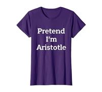 Pretend I'm Aristotle Costume Party Funny Greek Halloween Camiseta, Mujer, Morado, XL
