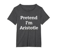 Pretend I'm Aristotle Costume Party Funny Greek Halloween Camiseta, Mujer Tallas Grandes, Jaspeado Oscuro, 6XL Grande