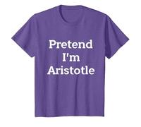 Pretend I'm Aristotle Costume Party Funny Greek Halloween Camiseta, Niños, Morado Jaspeado, 3 años