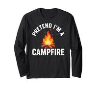Pretend I'm Campfire Camping Holiday Funny Halloween Costume Manga Larga